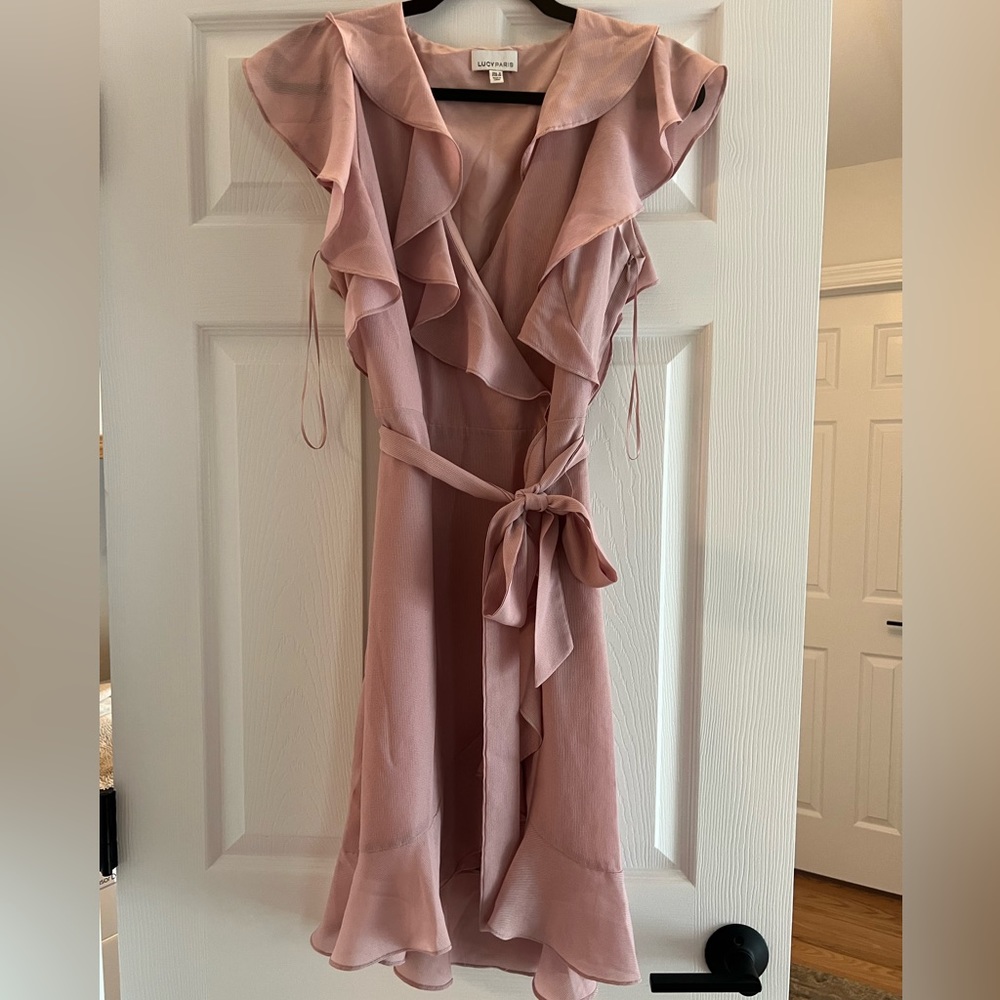 Lucy Paris, ruffle tie front dress, small, worn once to a wedding!